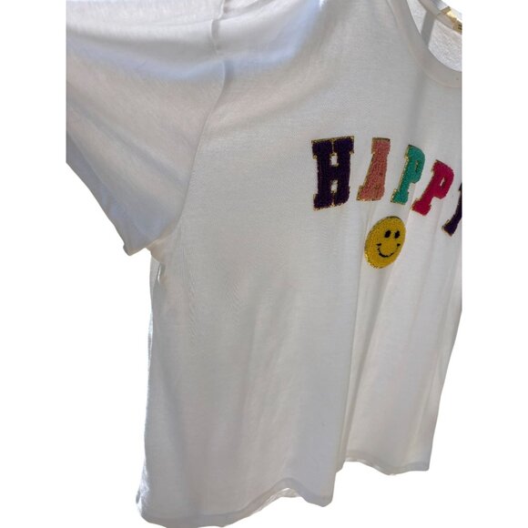 Happy Graphic Tee w Smile Design by Love Dazed T Shirt Colorful Birthdays Holida - Picture 2 of 13